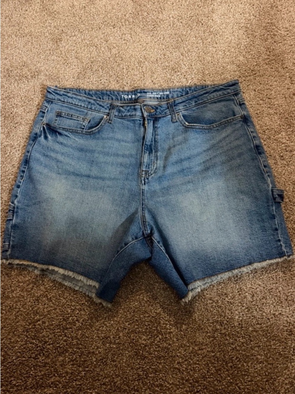 torrid Blue Washed Denim Cutoff Shorts